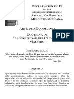 Artículos de Fe. Lección 12. La Seguridad Del Creyente. Maestros.