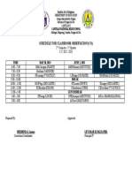 Schedule For Classroom Observation