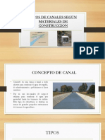 Tipos de Canales Según Materiales de Construccion