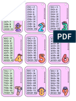 Llaveros de Las Tablas de Multiplicar