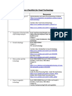 Resource Checklistfor Food Technology