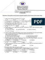 Diagnostic Test in Mathematics 5 2022 2023