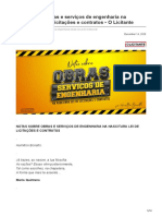 Notas Sobre Obras e Serviços de Engenharia Na Nascitura Lei de Licitações e Contratos