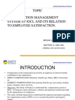 Topic - Compensation Management System at Iocl and Its Relation To Employee Satisfaction