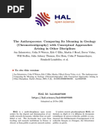 (Zalasiewicz) The Anthropocene, Comparing Its Meaning in Geology (Chronostratigraphy) With Conceptual Approaches Arising in Other Disciplines