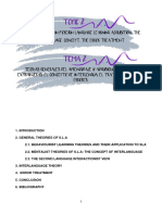 Topic 2: General Theories in Foreign Language Learning Acquisition. The Iterlanguage Concept. The Error Treatment