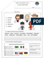 Avaliação 6º Ano Inglês