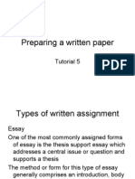 WUC 131 Lucy's Tutorial 5 Preparing A Written Paper