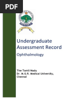 Undergraduate Assessment Record Ophthalmology