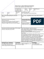 NURS 1566 Clinical Form 3: Clinical Medications Worksheets