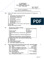 Ca - Intermediate Group I - Paper 3 Cost & Management Accouting Series - 1 (May 2022) Batch:B-R-B Date: 24.01.2022 Maximum Marks: 100 Time - 3 Hours