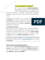 Introduccion, Definiciones y Caracteristicas de La Investigacion Tecnologica Semana 1