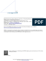 High-Performance Human Resource Practices, Citizenship Behavior, and Organizational Performance - A Relational Perspective, Sun, Aryee, Law (2007)