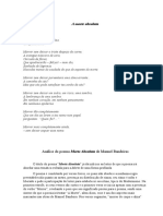 Análise Do Poema Morte Absoluta de Manuel Bandeiras