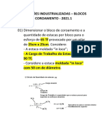 01 - Exercícios - Construções Industrializadas - Bloco de Coroamento - 2021.1