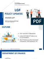 TMAP - DOF-BLGF Policy Updates