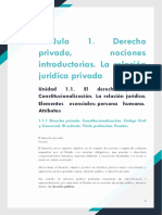 Módulo 1. Derecho Privado, Nociones Introductorias. La Relación Jurídica Privada