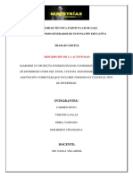 Planificación Microcurricular, Proyecto Interdisciplinar