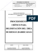 Procedimiento Critico para Delimitacion Del Area de Riesgo (Barricadas)