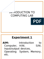 Introduction To Computing Lab