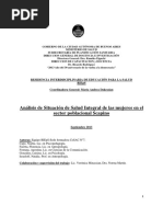 GCABA, RIEpS (2013) Análisis de Situación de Salud Integral de Las Mujeres en El Sector Poblacional Scapino, Ministerio de Salud