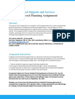 Person-Directed Supports and Services - Person-Centered Planning Assignment