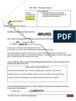 Simple Sentences - Worksheet 1