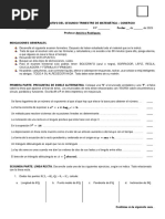 Examen Formativo Trimestral 11D - Comercio - Segundo Trimestre 2022