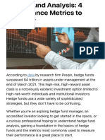 Hedge Fund Analysis: 4 Performance Metrics To Consider