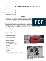 Synthesis and Characterization of Ruby: (IEF T3)