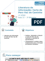 33 - Literatura de Informação - Carta de Pero Vaz de Caminha