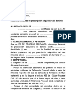 Demanda de Prescripcion Adquisitiva de Dominio