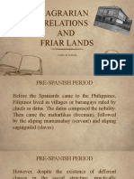 Agrarian Relations and Friar Lands 