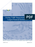 US Treasury SIGTARP Report: Exiting TARP Repayments by The Largest Financial Institutions (2011)