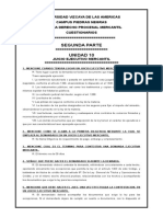 Vizcaya. Año 2022. Escolarizado. Cuestionario. Unidad 10. Dcho. Procesal Mercantil. Octubre 2022