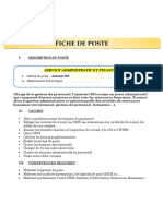 Fiche de Poste Assistante RH