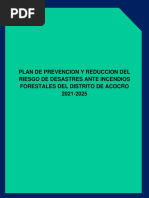 Plan de Prevencion y Reduccion Del Riesgo de Desastres Ante Incendios Forestales Del Distrito de Acocro 2021 2025