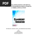 Emotional Intelligence and Mental Health of Senior High School Students: A Correlational Study