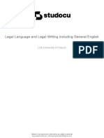 Legal Language and Legal Writing Including General English