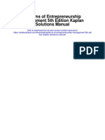 Patterns of Entrepreneurship Management 5th Edition Kaplan Solutions Manual