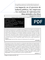 Big Data y Su Impacto en El Ejercicio de La Contaduría Pública, Las Empresas y Los Sistemas de Información: Una Mirada A La Ética