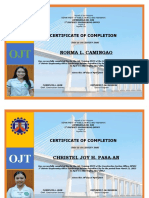 Certificate Ojt