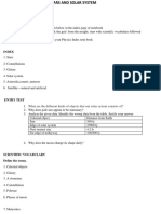 STARS AND SOLAR SYSTEM Index Notes