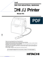 Hitachi Printer: Instruction Manual Ink Jet Printer For Industrial Marking