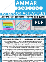 Grammar Interactive Notebook Cover and Information