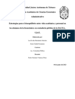 Estrategias para El Desequilibrio Entre Vida Académica y Personal en Los Alumnos de La Dacea, Ujat.