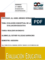 Ensayo de La Evolución Conceptual de La Evaluación (Evs)