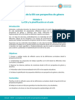 La Enseñanza de La ESI Con Perspectiva de Género: Módulo 4 La ESI y La Planificación en El Aula