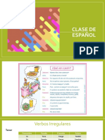 Clase de Español Determinantes y Verbos Irregulares