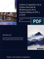 Análisis Comparativo de La Política Nacional de Modernización de La Gestión Pública Al 2021 y Al 2030